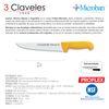 3 Claveles Proflex - Cuchillo Profesional Carnicero Ancho 26 Cm Microban. Amarillo