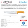 3 Claveles Proflex - Cuchillo Profesional Carnicero Ancho 22 Cm Microban. Amarillo