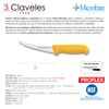 3 Claveles Proflex - Cuchillo Deshuesador Semi-flexible Curvo 13 Cm Microban. Amarillo