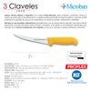 3 Claveles Proflex - Cuchillo Deshuesador Semi-flexible Curvo 15cm Microban Amarillo
