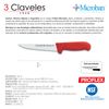 3 Claveles Proflex - Cuchillo Profesional Deshuesador Ancho 18 Cm Microban. Rojo