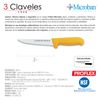 3 Claveles Proflex - Cuchillo Profesional Deshuesador Ancho 18 Cm Microban. Amarillo