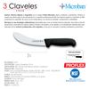 3 Claveles Proflex - Cuchillo Profesional Para Despellejar Curvo 18 Cm Microban. Negro