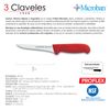 3 Claveles Proflex - Cuchillo Profesional Deshuesador 13 Cm Microban. Rojo