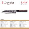 3 Claveles Osaka - Cuchillo Santoku 18 Cm De Estilo Asiático Forjado A Mano