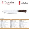 3 Claveles Sakura - Cuchillo Cocinero 20 Cm Acero Forjado Con Hoja Martilleada