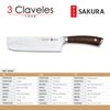 3 Claveles Sakura - Cuchillo Usuba 17 Cm Acero Forjado Con Hoja Martilleada