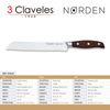 3 Claveles Norden - Cuchillo Panero Profesional 20.5 Cm Acero Forjado Y Mango De Roble