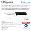 3 Claveles Proflex - Cuchillo Profesional Deshuesador Ancho 15 Cm Microban. Negro