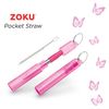 Zoku - Kit De Pajita Reutilizable En Acero Inoxidable Con Cepillo Limpiador. Gris