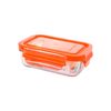 Glasslock Classic - Recipiente Hermético Rectangular De 0.4l En Vidrio Templado. Naranja