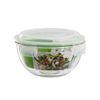 Glasslock Bowl - Ensaladera Hermética Redonda Con Tapa De 1l En Vidrio Templado