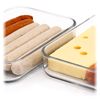 Glasslock Cheese - Recipiente Porta Embutidos Rectangular De 1l En Vidrio Templado