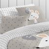 Funda Nordica Infantil / Juvenil Reversible Rabbit Gris Cama De 105