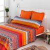 Juego De Sábanas Indi Percal Algodón 180 Hilos Multicolor  Cama 160