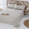 Juego De Sábanas Sella Beige Microfibra Hipoalergénica Beige Cama 105