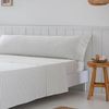 Juego De Sabanas Tula Beige Percal Algodón  Blanco 180x270 Cama De 105