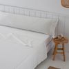 Juego De Sabanas Tula Beige Percal Algodón  Blanco 180x270 Cama De 105