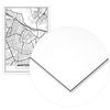 Cuadro De Aluminio Mapa De Ámsterdam 21x30cm