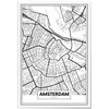 Lienzo Mapa De Ámsterdam 70x100cm