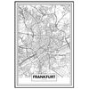 Cuadro Metacrilato Enmarcado Mapa De Ciudad Frankfurt 21x30cm