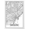 Cuadro De Aluminio Mapa De Barcelona 21x30cm