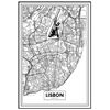 Cuadro Metacrilato Enmarcado Mapa De Ciudad Lisboa 35x50cm