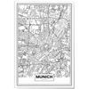 Cuadro Metacrilato Enmarcado Mapa De Ciudad Múnich 21x30cm