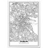 Cuadro De Aluminio Mapa De Ciudad Dublín 35x50cm