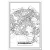 Lienzo Mapa De Ciudad Edimburgo 50x70cm
