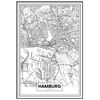 Póster Mapa De Hamburgo 21x30cm