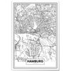 Lienzo Mapa De Hamburgo 50x70cm
