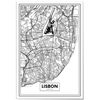 Cuadro De Aluminio Mapa De Lisboa 70x100cm