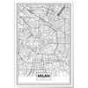 Lienzo Mapa De Milán 70x100cm