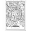 Lienzo Mapa De Moscú 21x30cm