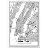 Cuadro De Aluminio Mapa De Nueva York 50x70cm