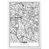 Lienzo Mapa De París 21x30cm