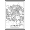 Cuadro Metacrilato Enmarcado Mapa De Ciudad Edimburgo 21x30cm