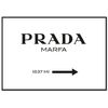 Panorama Cuadro De Aluminio Cartel Prada Marfa Blanco 50x35cm - Impreso En Aluminio Dibond Blanco De Alta Calidad - Cuadros Para Salón - Cuadro Diseño De Moda - Láminas Decorativas - Cuadros Modernos