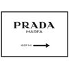 Panorama Cuadro De Aluminio Cartel Prada Marfa Blanco 50x35cm - Impreso En Aluminio Dibond Blanco De Alta Calidad - Cuadros Para Salón - Cuadro Diseño De Moda - Láminas Decorativas - Cuadros Modernos