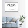 Panorama Lienzo Cartel Prada Marfa Blanco 50x35cm - Impreso En Lienzo De Alta Calidad Con Bastidor - Cuadros Decoración Salón - Cuadro Diseño De Moda - Cuadros Lienzos Decorativos - Cuadros Modernos