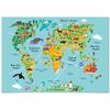 Panorama® Póster Infantil Para Habitación Mapa Mundi Niños Animal 50x35cm | Impreso Papel 250g | Láminas Para Enmarcar | Cuadros Infantiles | Cuadros Para Habitación Bebés | Decoración Habitación Bebé