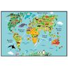 Panorama® Póster Infantil Para Habitación Mapa Mundi Niños Animal 50x35cm | Impreso Papel 250g | Láminas Para Enmarcar | Cuadros Infantiles | Cuadros Para Habitación Bebés | Decoración Habitación Bebé