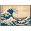 Panorama® Lienzo Hokusai La Gran Ola De Kanagawa 50x35cm | Impreso En Lienzo De Alta Calidad Con Bastidor | Cuadros Decoración Salón | Cuadros Vintage | Cuadros Lienzos Decorativos | Cuadro En Lienzo