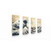 Panorama® Lienzo Hokusai La Gran Ola De Kanagawa En 4 Piezas 70x50cm | Impreso En Lienzo De Alta Calidad Con Bastidor | Cuadros Decoración Salón | Cuadros Vintage | Cuadros Lienzos Decorativos