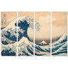 Panorama® Póster Hokusai La Gran Ola De Kanagawa En 4 Piezas 100x70cm | Impreso En Papel De Alta Calidad De 250gr |póster Pared | Cuadros Decoración Salón | Cuadros Vintage |póster Decorativos