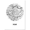 Panorama Lienzo Mapa Círculo De Roma 21x30cm - Impreso En Lienzo De Alta Calidad Con Bastidor - Cuadros Decoración Salón - Cuadros Dormitorio - Cuadros Lienzos Decorativos - Cuadros Modernos