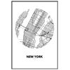 Panorama Póster Mapa Círculo De Nueva York 21x30cm - Impreso En Papel De Alta Calidad De 250gr - Póster Pared - Cuadros Decoración Salón Y Dormitorio - Póster Decorativos - Cuadros Modernos