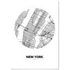 Panorama Lienzo Mapa Círculo De Nueva York 21x30cm - Impreso En Lienzo De Alta Calidad Con Bastidor - Cuadros Decoración Salón Y Dormitorio - Cuadros Lienzos Decorativos - Cuadros Modernos