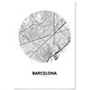 Panorama Lienzo Mapa Círculo De Barcelona 35x50cm - Impreso En Lienzo De Alta Calidad Con Bastidor - Cuadros Decoración Salón - Cuadros Dormitorio - Cuadros Lienzos Decorativos - Cuadros Modernos